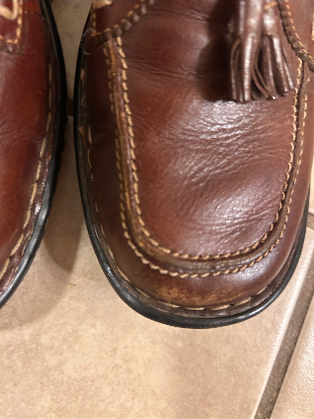 Born Brown Leather 7.5 Tassel Slip-On Loafers for - Picture 5 of 7